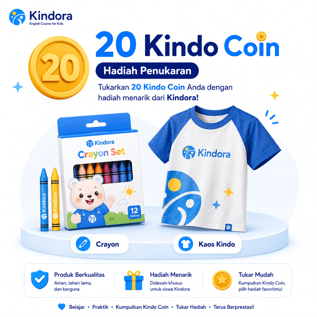 Crayon set atau Kaos Kindora
